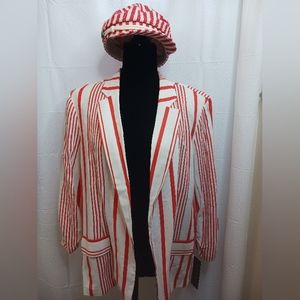Red Striped Blazer and Captain's Hat